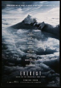 1k219 EVEREST teaser DS 1sh '15 cool image of the massive mountain rising over the clouds!