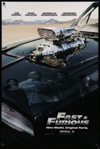 1k238 FAST & FURIOUS teaser DS 1sh '09 Vin Diesel, Paul Walker, blown R/T Charger!