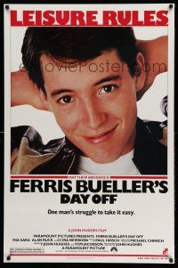 1k244 FERRIS BUELLER'S DAY OFF 1sh '86 c/u of Matthew Broderick in John Hughes teen classic!