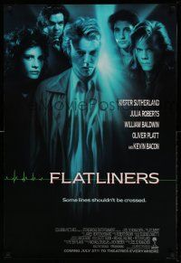 1k252 FLATLINERS int'l advance 1sh '90 Kiefer Sutherland, Julia Roberts, Kevin Bacon, Baldwin!