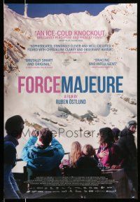 1k254 FORCE MAJEURE DS 1sh '14 Ruben Ostlund skiing comedy, cool image of huge avalanche!