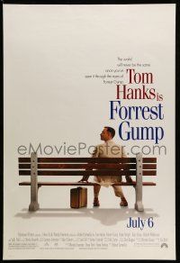 1k255 FORREST GUMP advance DS 1sh '94 Tom Hanks sits on bench, Robert Zemeckis classic!