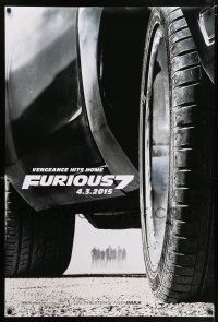 1k261 FURIOUS 7 teaser DS 1sh '15 Jason Statham, Dwayne Johnson, Vin Diesel, close up image of car!