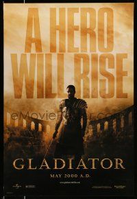 1k274 GLADIATOR teaser DS 1sh '00 a hero will rise, Russell Crowe, directed by Ridley Scott!