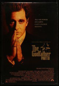 1k277 GODFATHER PART III DS 1sh '90 best image of Al Pacino, directed by Francis Ford Coppola!