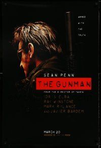1k299 GUNMAN teaser DS 1sh '15 cool image of Sean Penn in the title role as Gunman/Terrier!