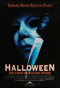 1k302 HALLOWEEN VI advance 1sh '95 Curse of Mike Myers, art of the man in mask w/knife!