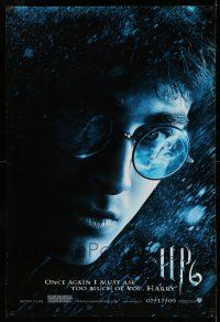 1k308 HARRY POTTER & THE HALF-BLOOD PRINCE teaser DS 1sh '09 Daniel Radcliffe close up!