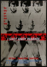 1k351 I SHOT ANDY WARHOL 1sh '96 cool multiple images of Lili Taylor pointing gun!
