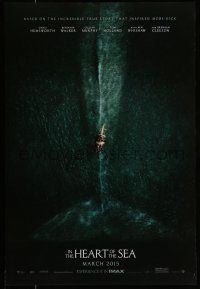 1k360 IN THE HEART OF THE SEA teaser DS 1sh '15 Ron Howard, cool image of ship over huge whale!