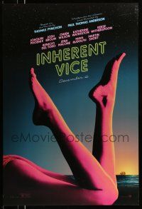 1k373 INHERENT VICE DS teaser 1sh '14 Joaquin Phoenix, Brolin, Wilson, sexy image of legs on beach