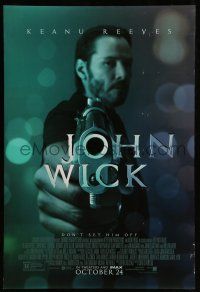 1k398 JOHN WICK advance DS 1sh '14 cool image of Keanu Reeves pointing gun!