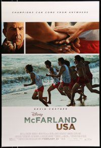 1k500 MCFARLAND USA advance DS 1sh '15 Walt Disney, Kevin Costner, Maria Bello, beach running!