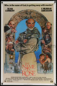 1k545 NAME OF THE ROSE 1sh '86 Der Name der Rose, great Drew Struzan art of Sean Connery as monk!