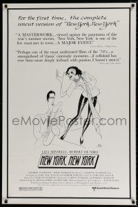 1k549 NEW YORK NEW YORK 1sh R80s Al Hirschfeld art of Robert De Niro & Liza Minnelli!