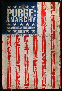 1k611 PURGE: ANARCHY teaser DS 1sh '14 Michael K. Williams, Gilford, flag w/guns & weapons!