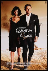 1k613 QUANTUM OF SOLACE advance DS 1sh '08 Daniel Craig as James Bond, sexy Olga Kurylenko!