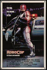 1k644 ROBOCOP 1sh '87 Peter Weller close-up in title role, Paul Verhoeven classic sci-fi!