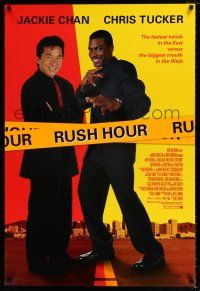 1k650 RUSH HOUR DS 1sh '98 cool image of unlikely duo Jackie Chan & Chris Tucker!