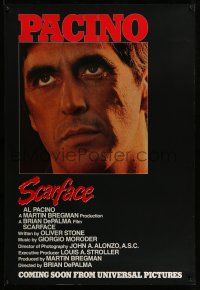 1k661 SCARFACE advance 1sh '83 Al Pacino as Tony Montana, Brian De Palma, Oliver Stone!