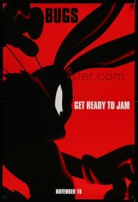 1k700 SPACE JAM teaser DS 1sh '96 basketball, cool silhouette artwork of Bugs Bunny!