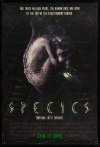 1k701 SPECIES advance DS 1sh '95 creepy artwork of alien Natasha Henstridge in embryo sac!