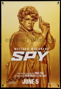 1k710 SPY style C teaser DS 1sh '15 Melissa McCarthy, wacky Goldfinger parody image!