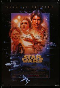1k727 STAR WARS style B advance 1sh R97 George Lucas classic sci-fi epic, art by Drew Struzan!