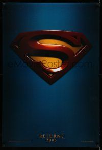 1k746 SUPERMAN RETURNS teaser DS 1sh '06 Bryan Singer, Routh, Bosworth, Spacey, cool logo!