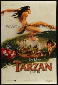 1k757 TARZAN teaser DS 1sh '99 Disney cartoon, from Edgar Rice Burroughs story!