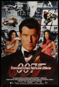 1k783 TOMORROW NEVER DIES int'l DS 1sh '97 Pierce Brosnan as Bond, Michelle Yeoh, sexy Teri Hatcher!