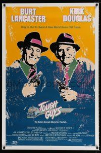 1k789 TOUGH GUYS 1sh '86 great artwork of partners in crime Burt Lancaster & Kirk Douglas!