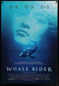1k826 WHALE RIDER DS 1sh '03 cool different image of Keisha Castle-Hughes!