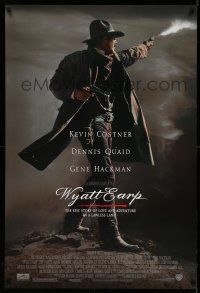 1k842 WYATT EARP 1sh '94 cool image of Kevin Costner in the title role firing gun!