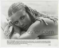 1m079 '10' 7.5x9.25 still '79 incredible close up of sexy Bo Derek laying on beach!