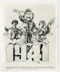 1m083 1941 8.25x10 still '79 Green art of John Belushi, Dan Aykroyd & Warren Oates over title!