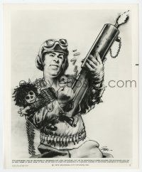 1m082 1941 8.25x10 still '79 Green art of Dan Aykroyd as Sgt. Tree with machine gun & doll!