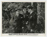 1m181 BROTHER ORCHID 8x10 still '40 c/u of Edward G. Robinson held at gunpoint in the forest!
