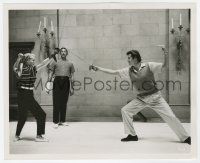 1m272 DIANE candid 8.25x10 still '56 Roger Moore & Lana Turner duel each other in fencing lesson!