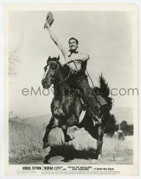 1m279 DODGE CITY 8x10.25 still '39 Errol Flynn on horseback, Michael Curtiz cowboy classic!
