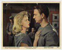 1m029 FORBIDDEN PLANET color 8x10 still #7 '56 romantic c/u of sexy Anne Francis & Leslie Nielsen!