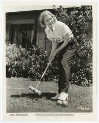 1m378 GLENDA FARRELL 8x10.25 still '30s great close up playing croquet at her Hollywood home!