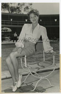 1m532 JOAN BARCLAY 6x9.5 still '43 sitting by pool about to make RKO's Petty Girl by Hendrickson!