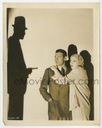 1m581 LET 'EM HAVE IT 8x10.25 still '35 shadow pointing gun at Richard Arlen & Virginia Bruce!