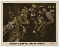 1m057 OKLAHOMA KID color 8x10.25 still '39 guys watch James Cagney, who punched Ward Bond!