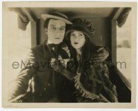 1m697 OUR HOSPITALITY 8x10.25 still '23 close up of Buster Keaton & Natalie Talmadge in coach!