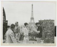 1m710 PARIS WHEN IT SIZZLES candid 8.25x10.25 still '64 Hepburn, Holden & director by Eiffel Tower!