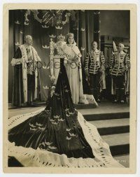1m736 QUEEN CHRISTINA 8x10.25 still '33 Greta Garbo with huge flowing cape standing by throne!