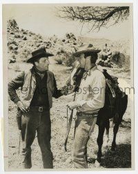 1m747 RAWHIDE TV 7x9.25 still '63 c/u of Clint Eastwood & guest star Neville Brand by horse!