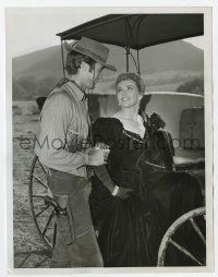1m746 RAWHIDE TV 7x9.25 still '62 close up of Clint Eastwood smiling at guest star Joan O'Brien!